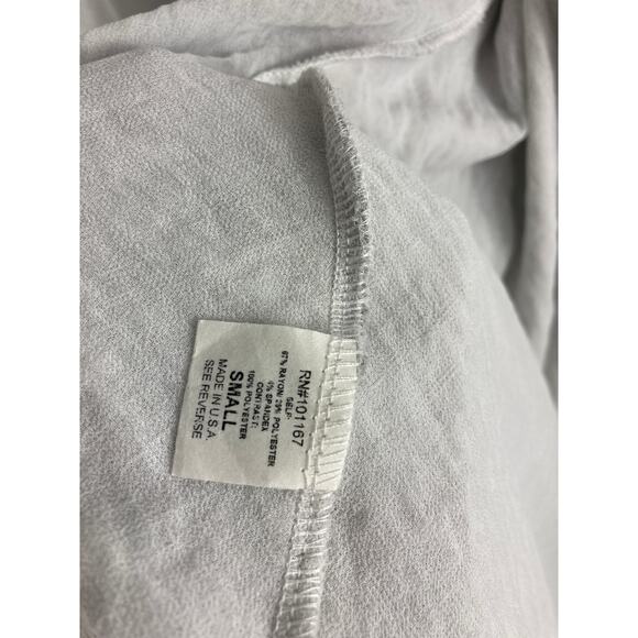 Pebble & Stone Anthro Draped Front Grey White Cardigan Size Small - Picture 5 of 7